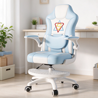 Chaise pivotante ergonomique pour enfants, design ergonomique, pivotement à 360 degrés, hauteur réglable, soutien lombaire, correction de la posture pour les devoirs à la maison