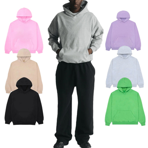 Sudadera con capucha de forro polar para mujer, estilo clásico con bordado de letras, color liso, corte holgado, peso pesado, hombro caído, para invierno, con logotipo personalizado, para dropshipping - Product Image 1