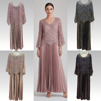 Robe Modeste Brodé Rose Poudré pour Femme, Jupe Longue Plissée à Perles et Manches Cloche, Tenue de Fête Musulmane pour l'Aïd, Vente en Gros, Nouveauté