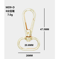 Mousqueton pivotant à ressort avec logo métallique, sans nickel, robuste, durable et polyvalent, accessoire pour sac, ceinture ou sangle