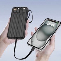 Bancos de energía Cuerda de mano texturizada Pantalla digital LED Cable incorporado Banco de energía de alta capacidad 10000Mah