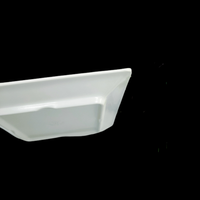 Piring Melamin Putih Persegi Motif Riak Air, Tahan Lama, untuk Steak, Hot Pot, Seafood, Dessert, Salad, Restoran, Piring Plastik yang Dapat Digunakan Kembali