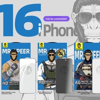 Film de protection en verre trempé mat anti-traces de doigts et anti-espionnage à bord étroit Blue Gorilla pour téléphones mobiles 16 Pro et 17 Pro Max