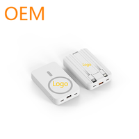 Nouveau chargeur sans fil magnétique portable 2026 PD22.5W à charge rapide 10000mAh avec écran LED et câbles de charge multiples