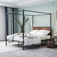 Cadre de lit contemporain en acier noir avec tête et pied de lit pour collections de chambres de luxe