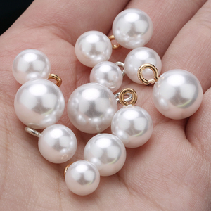 Nút tròn màu trắng thời trang trang trí nút nhựa ngọc trai khâu tay - Product Image 6