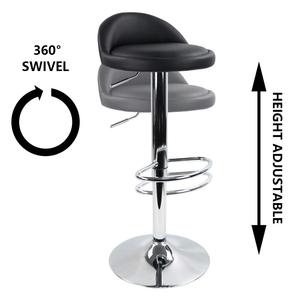 Chaise <span class=keywords><strong>de</strong></span> <span class=keywords><strong>bar</strong></span> à dossier haut au design moderne, pivotante et réglable, en similicuir PU, pour la maison, la cuisine, l'extérieur, l'hôtel, la salle à manger - Product Image 5