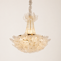 Lustre de plafond en cristal de luxe moderne avec abat-jour en verre faits à la main pour salon, chambre à coucher, hall d'hôtel