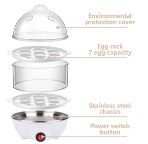 Hot Selling Automatic Electric <b>Egg</b> Boiler Mini Double Layer <b>Egg</b> Cooker 1-12 <b>Eggs</b> Capacity Food Vegetable Steamer - Product Image 3