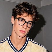 Lunettes décontractées rectangulaires en acétate pour adultes unisexes, montures optiques sportives en TR90, logo personnalisé, faible MOQ, réponse rapide