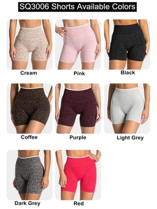 Set Yoga Donna 2 Pezzi di Alta Qualità Stampa Leopardata Scollo a U Color Block con Reggiseno Sportivo Imbottito e Shorts a Vita Alta Effetto Push-Up - Product Image 5