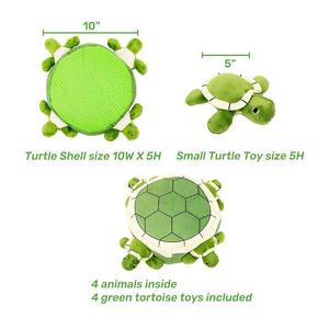 Jouet pour chien Eek Squeaky Puzzle interactif Jouet pour chiot en peluche Tortue (coquille + 5 tortues)-Jouet à mâcher pour animaux de compagnie - Product Image 5