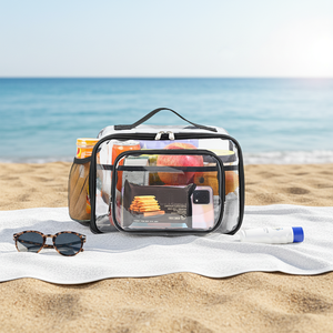 Borsa Termica <span class=keywords><strong>Trasparente</strong></span> per Pranzo al Lavoro per Agenti Correzionali - Borsa Porta Pranzo <span class=keywords><strong>in</strong></span> <span class=keywords><strong>Plastica</strong></span> <span class=keywords><strong>Trasparente</strong></span> per Stadio - Product Image 1