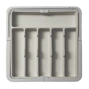 Organizador de Cubiertos Ajustable para Cocina, Caja de Plástico Negra de PP, Expandible, para Cajón, Bandeja para Utensilios de Cocina, Porta Cubiertos - Product Image 5