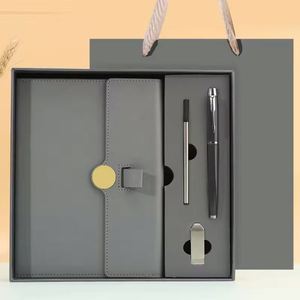Novelties Business Logo Stationery Customized Luxury Pu Leather <b>Notebook</b> Pen and Refill Gift <b>Set</b> Office and School - Product Image 2