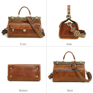 Borse Vintage in Vera Pelle Conciata al Vegetale per Donne, Borsa a Mano di Alta Gamma, Mini Borsa Medico di Lusso - Product Image 2