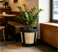 Couverture de pot de plante en corde de papier tissée à la main, panier décoratif pour pot de fleurs, pour la décoration de plantes d'intérieur, maison, café, hôtel