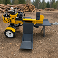 Fendeuse de bûches de 37 tonnes avec moteur Kohler 14 CV, cycle rapide 7s, processeur de bois de chauffage avec élévateur de bûches hydraulique et couteau multidirectionnel