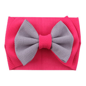 पार्क के लिए 5 इंच बड़े बाल सहायक हेडबैंड के साथ कस्टम-निर्मित नरम रंगीन वाफ़ल धनुष - Product Image 6