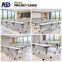 Table de formation pliable moderne, mobilier commercial en acier inoxydable pour l'école et le bureau