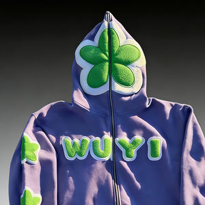 Sudadera con capucha y cremallera completa para mujer, con estampado 3D personalizado, estilo urbano, de peso pesado, precio mayorista, fabricante a granel - Product Image 3