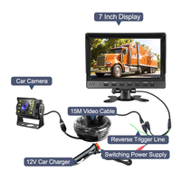 Moniteur AHD 7 pouces pour caméra de recul, affichage de stationnement, étanche IP67, vision nocturne LED 1080P, caméra de recul pour voiture, bus, camion avec écran
