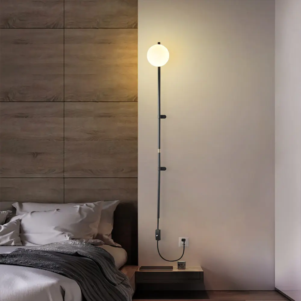 Nordic Linear Wall Light for Home Modern Plug In Wall Sconce Bedroom Bedside led Wall Lamp Indoor