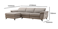 Ensemble de canapés en cuir de luxe en forme de L pour salon moderne, avec appui-tête et rangement, inclinable électriquement, personnalisable pour appartements