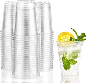 Disposable Plastic Cups  Clear  Durable PET