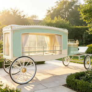 Chariot de transport funéraire robuste avec conception de rideau intérieur sur mesure pour le transfert de cercueil, les événements funéraires et les applications professionnelles - Product Image 1