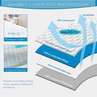 Protège-matelas imperméable Queen, housse de matelas silencieuse et respirante, poche profonde jusqu'à 18 pouces, protège-matelas matelassé