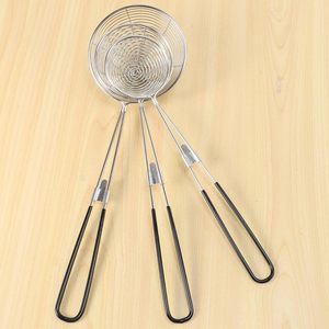 مقشدة متينة من أسلاك الفولاذ المقاوم للصدأ مع فلتر شبكي رفيع ، أداة مطبخ مقاومة للحرارة مع خطاف للقلي والتفريز - Product Image 5