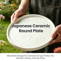 Vaisselle en céramique personnalisée avec logo écologique, vaisselle japonaise occidentale pour pizzas, spaghettis, plats, assiettes pour la maison, le restaurant, l'hôtel