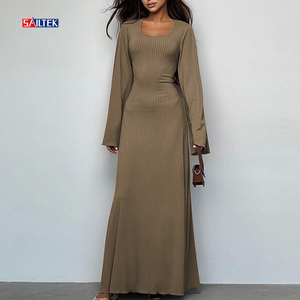 Abito Lungo Elegante da Sera per Donna Estate 2026, Vestito Maxi <span class=keywords><strong>a</strong></span> Maniche Lunghe di Alta Qualità per Feste - Product Image 1
