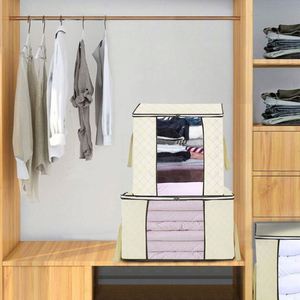 Sac de rangement sous le lit pliable en tissu non tissé avec fermeture éclair robuste et deux poignées, nouveau design tendance, pour vêtements, couvertures, matelas, édredons - Product Image 5