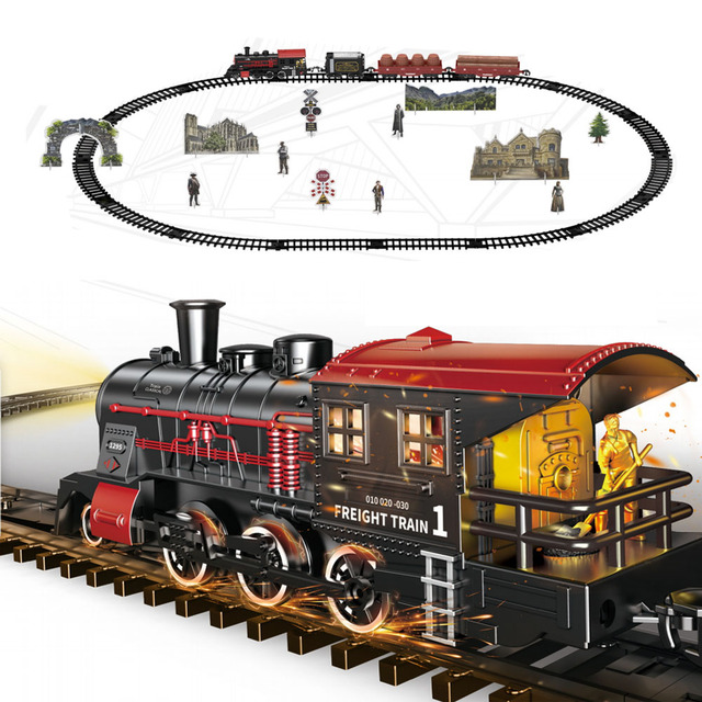 Light and Sound Effect Train Track Electric Toy Slot Toys with Realistic Simulation Gift for Boys