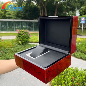 High Quality Wooden Luxury Brand Green Leather Wooden Storage Gift Single Large Packaging Watch <b>Box</b> With Logo Ready Stock - Product Image 5