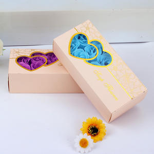 Cadeau Saint-Valentin 10 roses en savon en forme de double cœur, boîte cadeau de fleurs en savon, fournitures festives, boîte cadeau de fleurs en savon simulées - Product Image 3