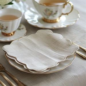 Servilleta de algodón y lino personalizada, diseño bordado moderno hecho a mano para bodas, hoteles, comedores, stock al por mayor - Product Image 1