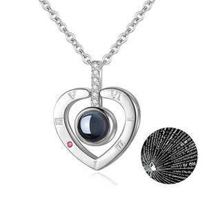 Ti amo In 100 lingue collana Micro incisione luce proiezione amore ciondolo collana gioielli femminili - Product Image 1