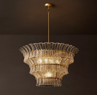 Nouveau Lustre Moderne de Luxe, Luminaire Suspendu pour Salon, Restaurant, Salle à Manger Intérieure, Luminaire Suspendu en Verre à Plusieurs Niveaux