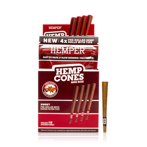 HEMPER <b>Mini</b> Size Paper Tip Hemp Cones with Filter Tips 4x Pack Natural Plant Fiber Paper - Product Image 5