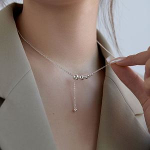 Collier à pendentif perlé en argent sterling 925, design simple Dylam, bijoux fins pour un usage quotidien, pour femmes - Product Image 4