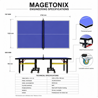 Table de ping-pong pliable en acier MAIGEDUN de qualité supérieure avec surface de 18 mm d'épaisseur pour tous les niveaux de jeu