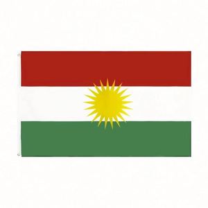 Drapeau du Kurdistan en polyester pour l'extérieur, imprimé numériquement, sur mesure, durable, style suspendu, pour mât de drapeau en aluminium, vente en gros - Product Image 1