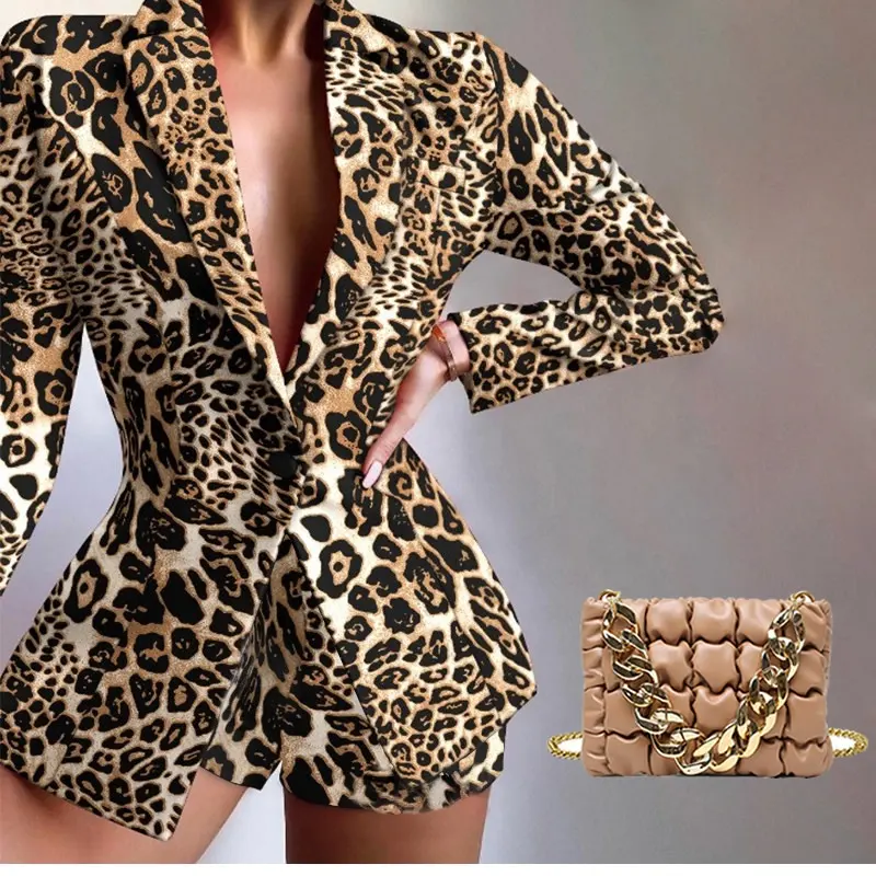 B402033 Women Blazer and Shorts Handbag set Office Suits Casual Elegant Blazers Two Piece Set for Ladies