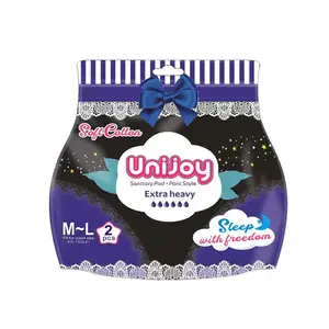 disposable 2pcs pack women menstrual underwear under pants lady sanitary pants for period