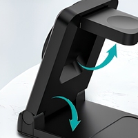 Station de charge sans fil 3-en-1, support de charge rapide pliable pour téléphone portable, montre connectée, écouteurs