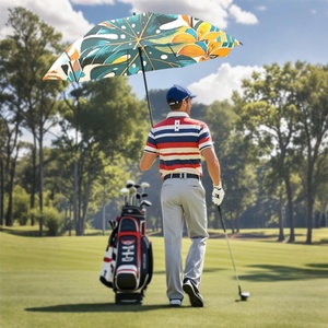 Large Automatic Golf <b>Umbrella</b> with Fiberglass <b>Windproof</b> Double Canopy <b>Umbrella</b> for Outdoor Events Promotional Business Gifts - Product Image 4