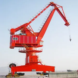 Henan Weihua Crane offshore crane 50 ton 80 ton luffing dock pedestal portal crane price